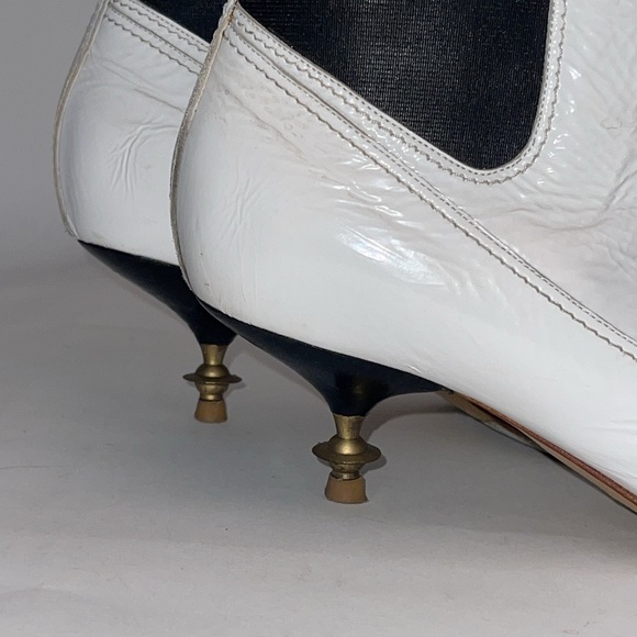 Vivienne Westwood Shoes - Vivienne Westwood ORB HELLS Boots IN WHITE LEATHER PATENT IT38 - used - no box